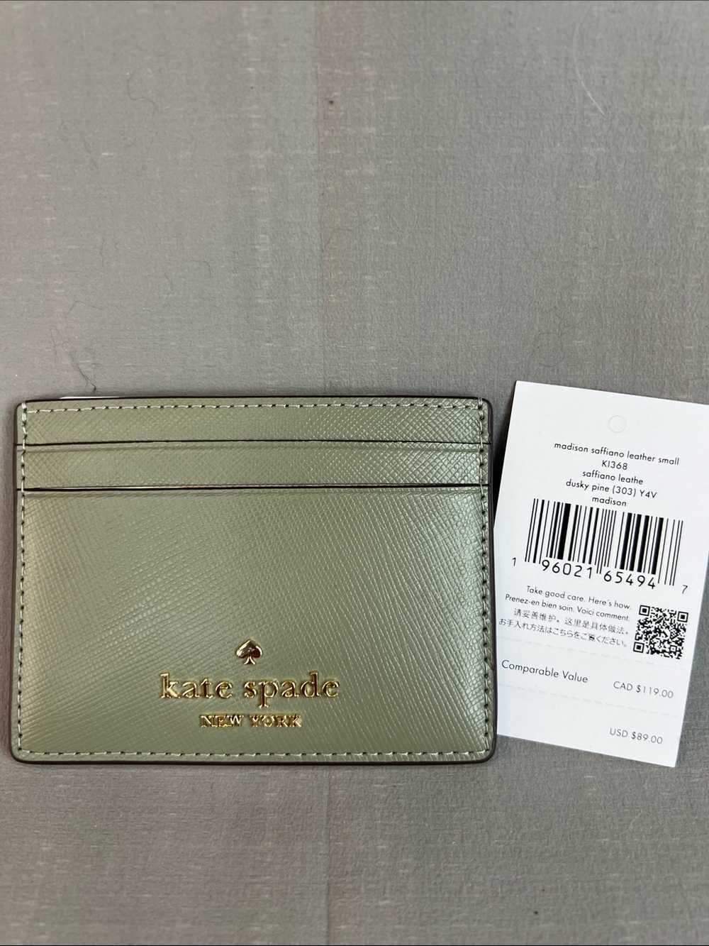 Kate Spade, leather small Madison card holder
